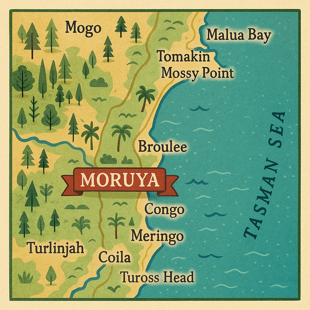 Moruya map Fridge Magnet
